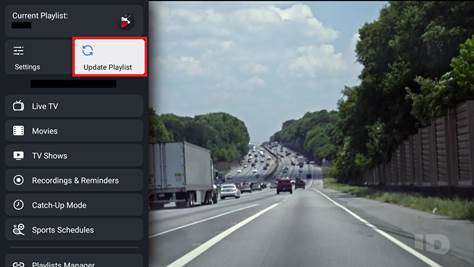 A screenshot of a car driving on a highway

Description automatically generated